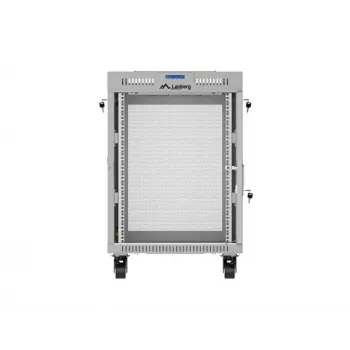 Lanberg FF01-6615-23SL Voľne stojaci 19 palcový rozvádzač 15U 600x600 sivý perforované dvere LCD Flat Pack