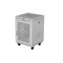 Lanberg 19 palcový 15U 600x800 sivý stojanový rozvádzač s perforovanými dverami a LCD (Flat Pack)