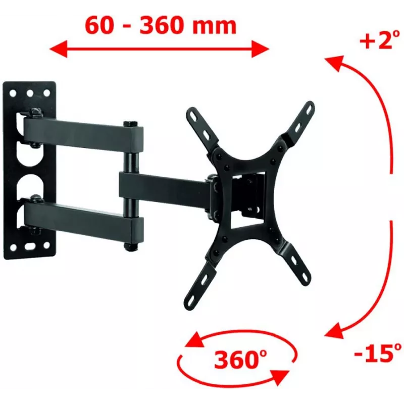 ART AR-57A Pevný TV nástenný držiak pre LED/LCD 17-42 palcov čierny