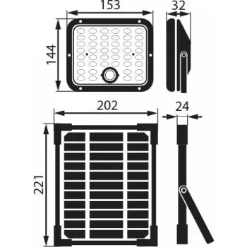 BEMKO SOLPAR solárne LED reflektory 10W 1500lm 3000/4000K IP65 čierna s PIR senzorom