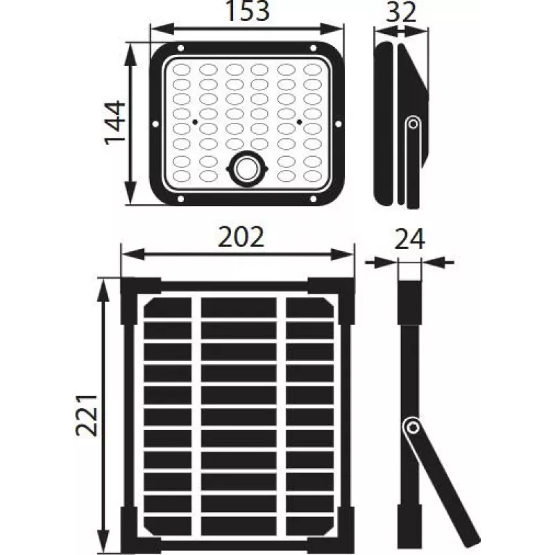 BEMKO SOLPAR solárne LED reflektory 10W 1500lm 3000/4000K IP65 čierna s PIR senzorom