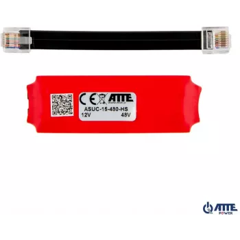 ATTE ASUC-15-480-HS pasívny PoE adaptér, vstup 10-30V DC, výstup 48V DC 15W, 0,31A, RJ45, nástenná montáž, čierna