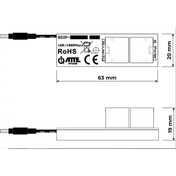 ATTE SDIP-12-121 PoE+ adaptér 30W Gigabit