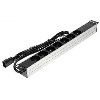 DELTA PD-7/RACK/IEC 19-palcový 1U Basic PDU so 7 Schuko zásuvkami, IEC C14 vstup, 2m kábel, 16A, čierna
