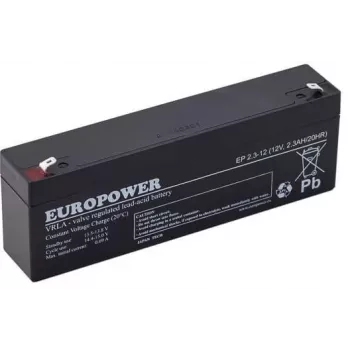 EUROPOWER EP 2.3-12 AGM batéria 12V 2,3Ah životnosť 6-9 rokov