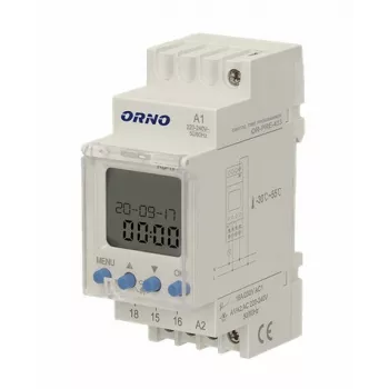 ORNO OR-PRE-433 Elektronický týždenný časovač, DIN lišta, 16A/3680W, 16 programov, 230V