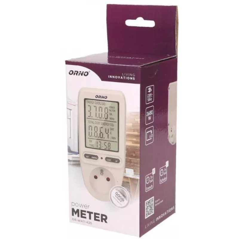 ORNO OR-WAT-435 wattmeter merač energie s displejom