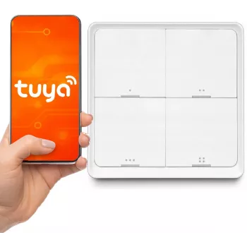 LUXURY-GOODS SC04 ZigBee TUYA Smart Scene Switch – 4 tlačidlá, 12 scén, biela