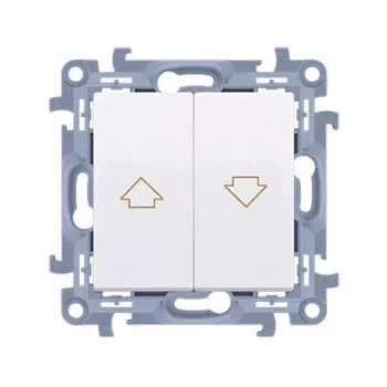 KONTAKT SIMON 10 modul biely ovládací tlačidlový spínač žalúzií so šípkou skrutkové svorky 10A 250V