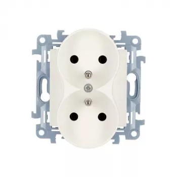 KONTAKT SIMON 10 modul biela zásuvka 2x Type F s detskou poistkou skrutkové svorky 16A 250V