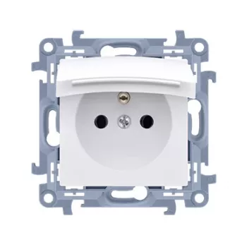 KONTAKT SIMON 10 modul biely zásuvka 1x Z/U s krytom IP44 skrutkové svorky 16A 250V