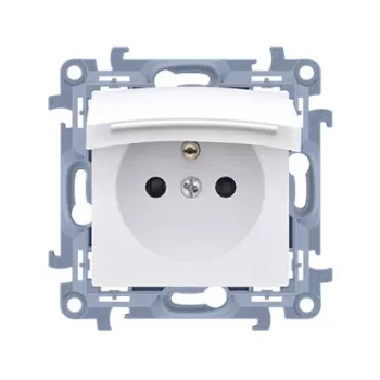 KONTAKT SIMON 10 samostatná zásuvka s ochranným kontaktom, biela, IP44, skrutkové svorky, 16A 250V