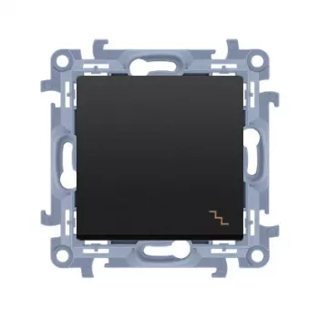 Kontakt Simon 10 univerzálny vypínač mechanizmus 1-modul matná čierna 10AX 250V samosvorný