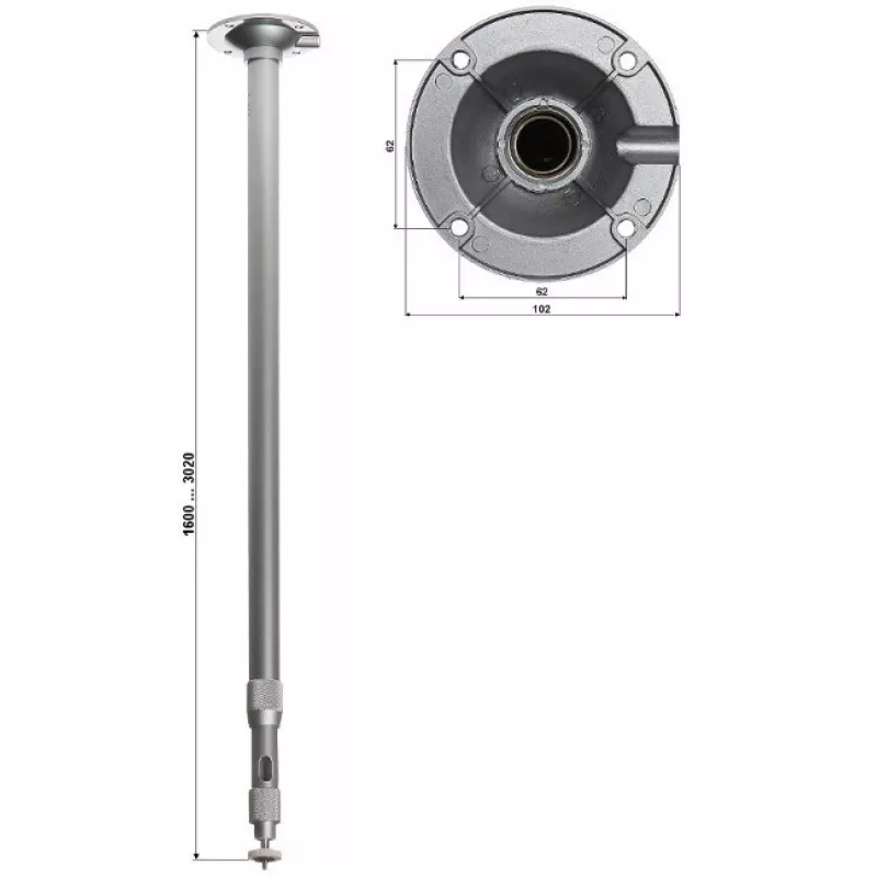 DELTA teleskopická stropná konzola pre kameru BR-150X300