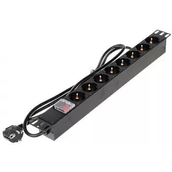 DELTA PD-8/RACK-N 8-násobná 1U 19 palcová racková rozvodná jednotka napájania (PDU) - 230V 16A 3680W Schuko