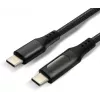 USB-C na USB-C kábel s LCD indikátorom výkonu, 3m, 45W PD, čierny