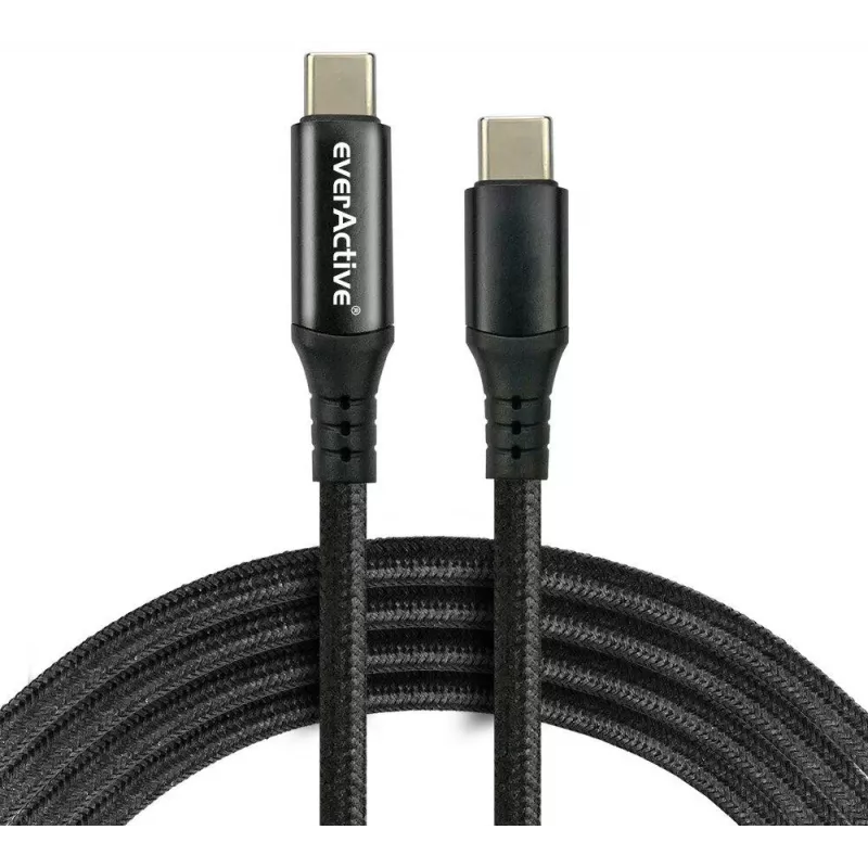 USB-C na USB-C kábel s LCD indikátorom výkonu, 3m, 45W PD, čierny