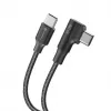 Forcell F-Energy CC-1Deg USB-C na USB-C kábel 100W PD QC4.0 5A 2m čierny 90° zahnutý