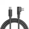 Forcell F-Energy CC-1Deg USB-C na USB-C kábel 100W PD QC4.0 5A 2m čierny 90° zahnutý