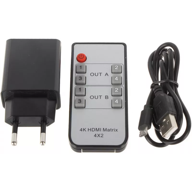 HDMI prepínač 4x2 matica 4K@30Hz HDMI-SW-4/2-MATRIX