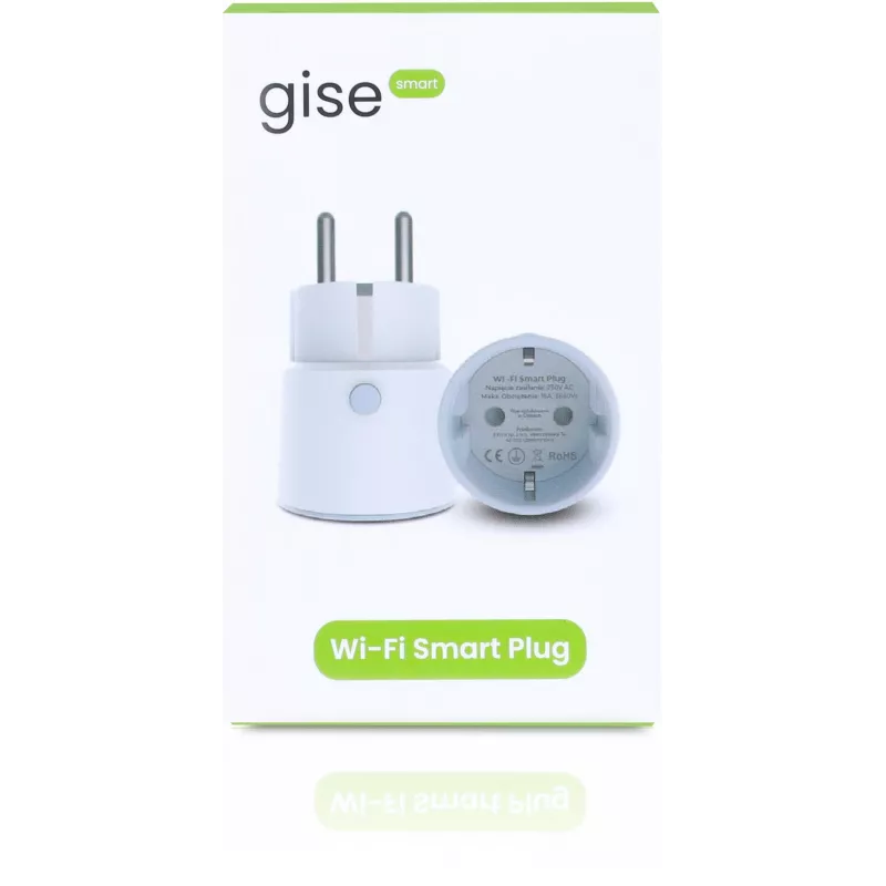 GISE SP-02 smart Wi-Fi zásuvka s meraním spotreby energie, 16A, 3680W, kompatibilná s Tuya