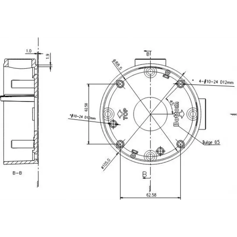 MITON MT-P1260 rozvodná krabica na omietku 120x60x50mm IP65 svetlosivá