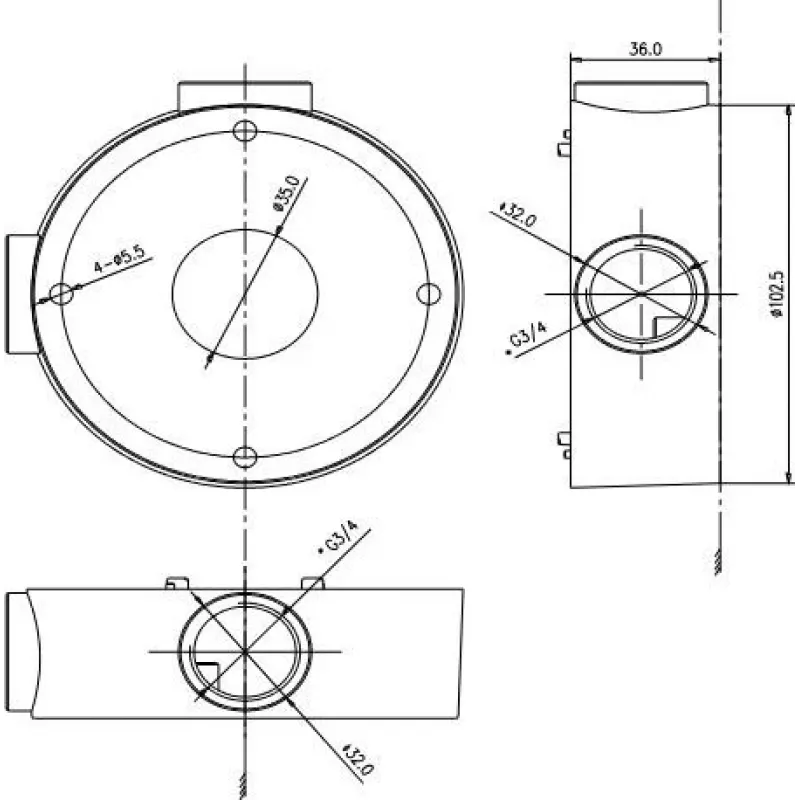MITON MT-P1260 rozvodná krabica na omietku 120x60x50mm IP65 svetlosivá