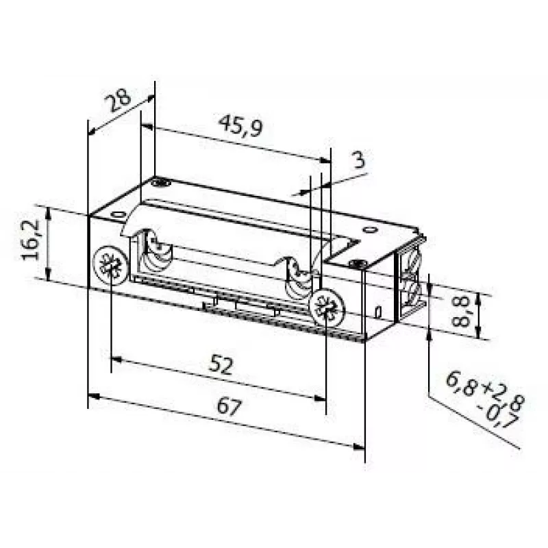 BIRA HARTTE XS00U-B elektrický zámok séria XS 12-24V AC/DC Low Current zosilnený