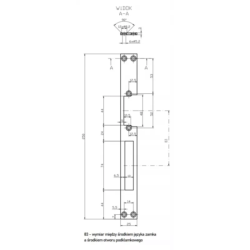HARTTE OK-P4 dlhá plochá lišta pre elektrické otvárače, 3 mm, otvorená