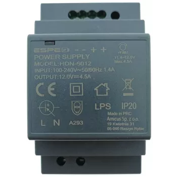 ESPE HDN-6012 DIN lištový napájací zdroj 12V 54W 4.5A