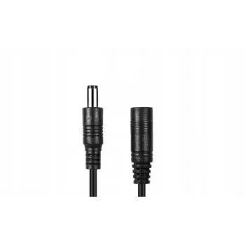 ESPE DC predlžovací napájací kábel 5.0m 2x0.5mm² opletený DC konektor samec na DC konektor samica 2.1x5.5mm čierny