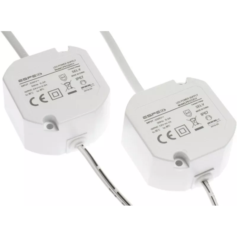 ESPE LP-1212-211 12V 1A 12W IP67 napájací zdroj 5.5/2.1mm