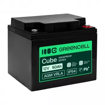 GREEN CELL AGM VRLA 12V 50Ah bezúdržbová batéria pre UPS, 197x166x170mm