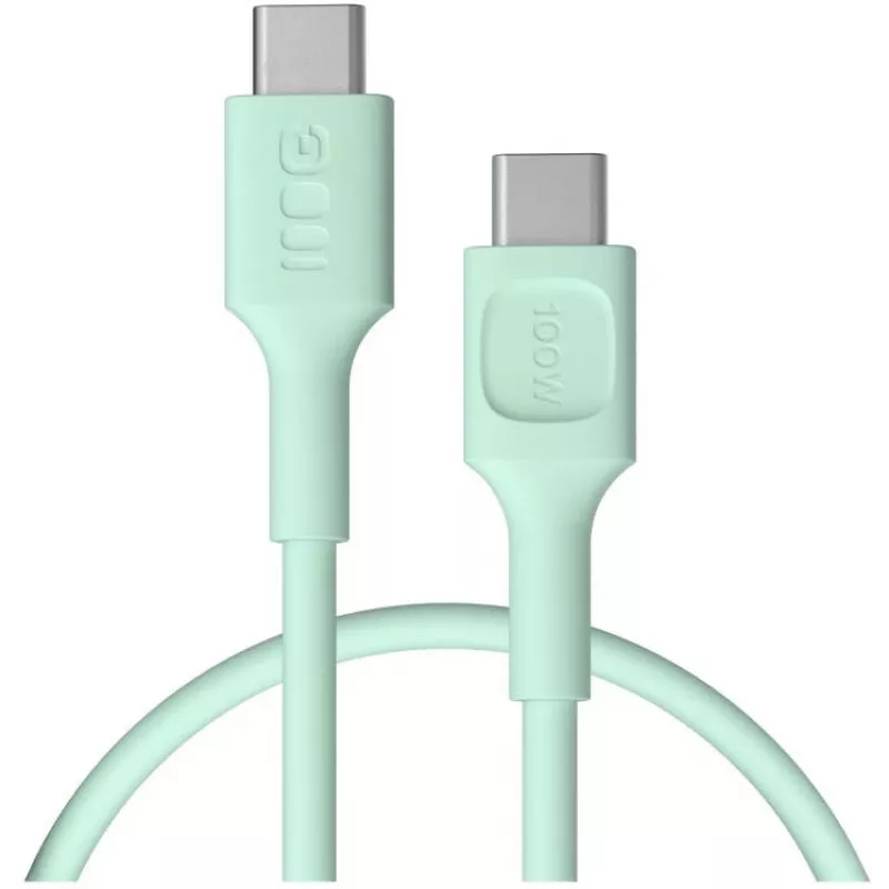 Green Cell PowerFlex rýchlonabíjací USB-C na USB-C kábel 100W 0,3m mintová zelená