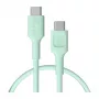 Green Cell PowerFlex rýchlonabíjací USB-C na USB-C kábel 100W 0,3m mintová zelená
