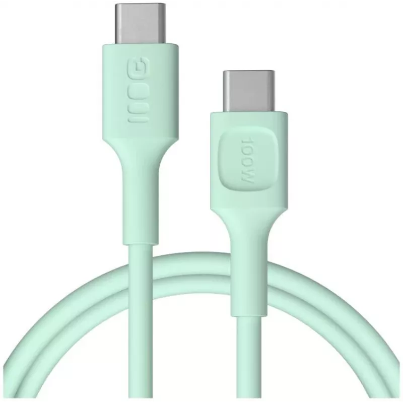 Green Cell PowerFlex rýchlonabíjací USB Type-C na USB Type-C kábel 100W mintová zelená 1,2m
