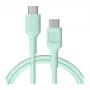 Green Cell PowerFlex rýchlonabíjací USB Type-C na USB Type-C kábel 100W mintová zelená 1,2m