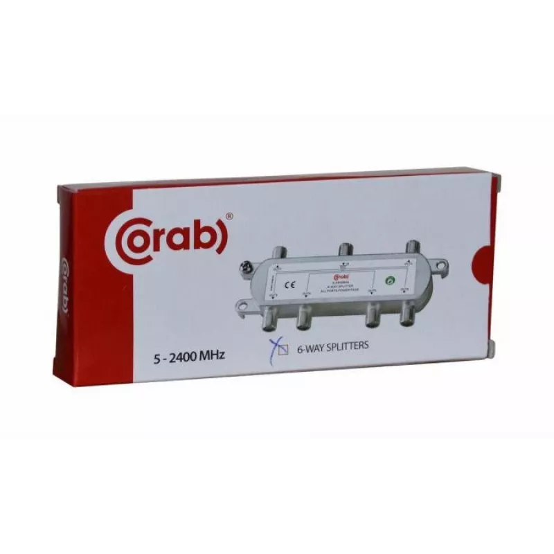 CORAB 6-násobný TV/SAT rozbočovač signálu 5-2400 MHz s DC priechodom
