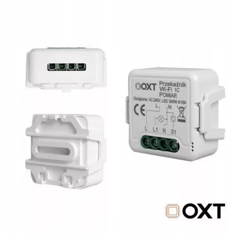 OXT T220P Wi-Fi reléový modul, 1 okruh, 16 A, meranie spotreby, Tuya