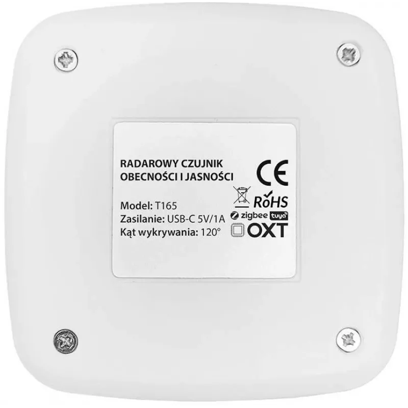 OXT T165 USB ZigBee Tuya milimetrový radarový senzor prítomnosti a jasu