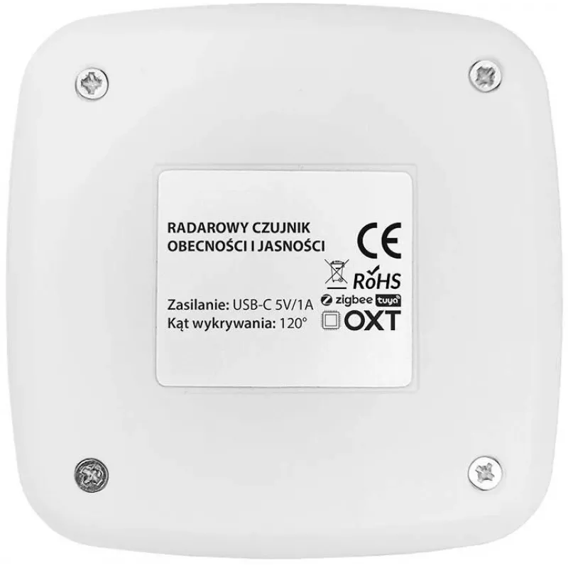 OXT T155 24GHz milimetrový radarový senzor prítomnosti so senzorom jasu, USB WiFi Tuya Smart