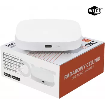 OXT T155 24GHz milimetrový radarový senzor prítomnosti so senzorom jasu, USB WiFi Tuya Smart