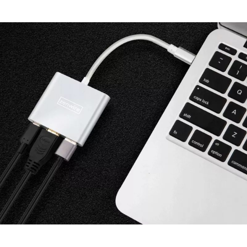 ZENWIRE BYL-2008N 3-in-1 MHL hub USB-C na HDMI 4K adaptér, Space Gray