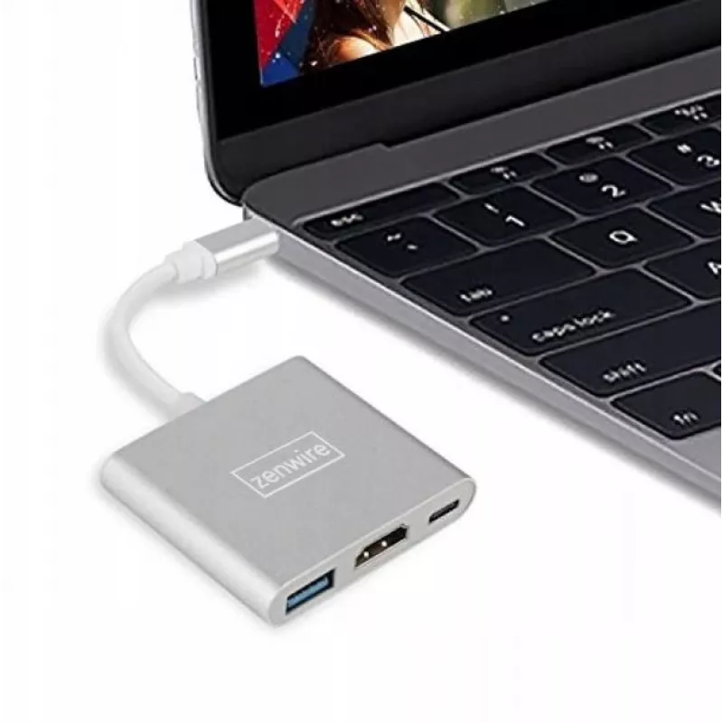 ZENWIRE BYL-2008N 3-in-1 MHL hub USB-C na HDMI 4K adaptér, Space Gray