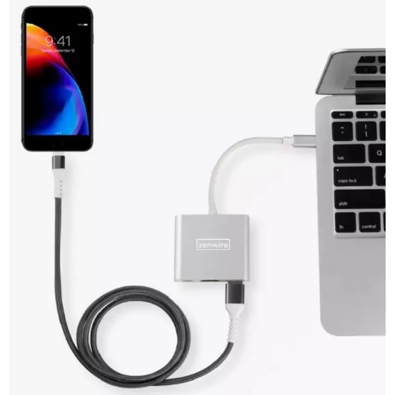 ZENWIRE BYL-2008N 3-in-1 MHL hub USB-C na HDMI 4K adaptér, Space Gray