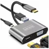 ZENWIRE USB-C multiport adaptér hub 4-in-1 HDMI 4K VGA USB-A Space Gray BYL-2310