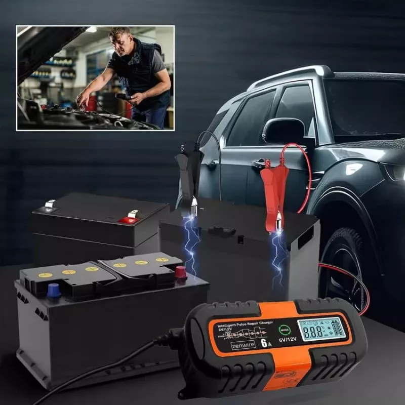 ZENWIRE JMD-6S 6V/12V 6A Smart nabíjačka batérií s funkciou opravy pre AGM GEL olovené batérie