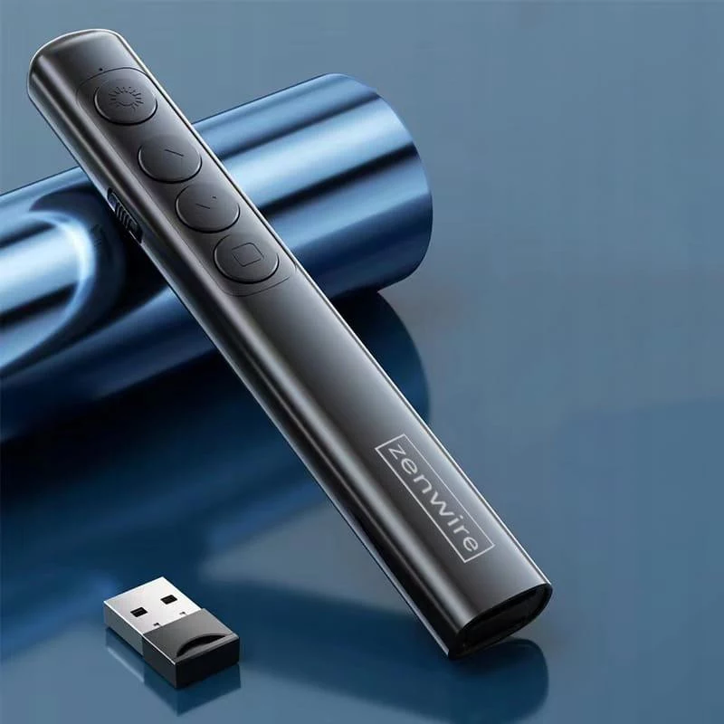 ZENWIRE S9 USB prezentačný laserový ukazovateľ, 2,4 GHz, červený laser, čierna