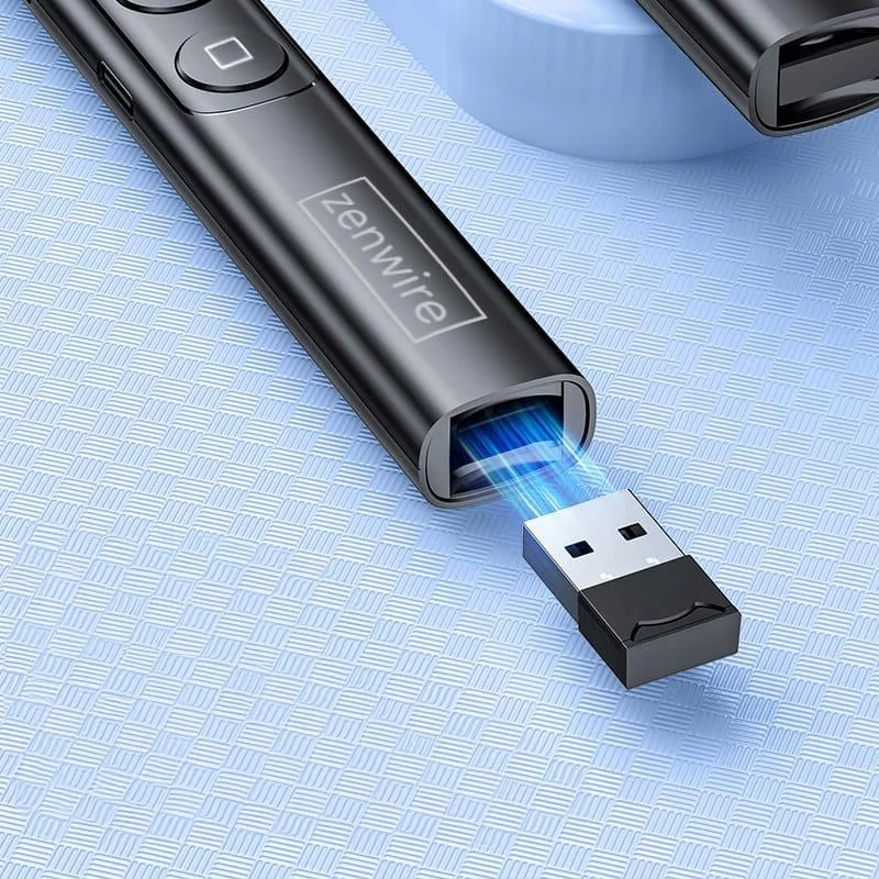 ZENWIRE S9 USB prezentačný laserový ukazovateľ, 2,4 GHz, červený laser, čierna