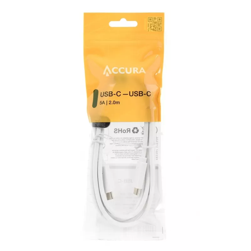 Accura USB-C na USB-C kábel 2,0 m 100 W biely